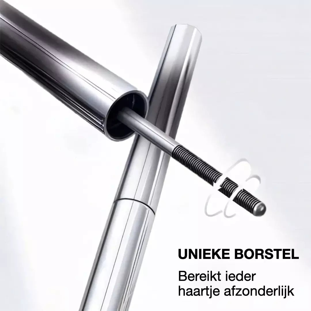 De Judydoll mascara met metalen borsteltje. De metalen mascara borstel heeft geen haartjes, maar dunne groefjes. Hierdoor bereikt de mascara iedere wimper afzonderlijk, voor een geweldig resultaat.