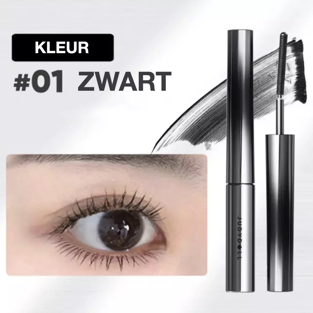 De Judydoll mascara met metalen borsteltje. De metalen mascara borstel heeft geen haartjes, maar dunne groefjes. Hierdoor bereikt de mascara iedere wimper afzonderlijk, voor een geweldig resultaat. De mascara met metalen borsteltje in de kleur zwart.