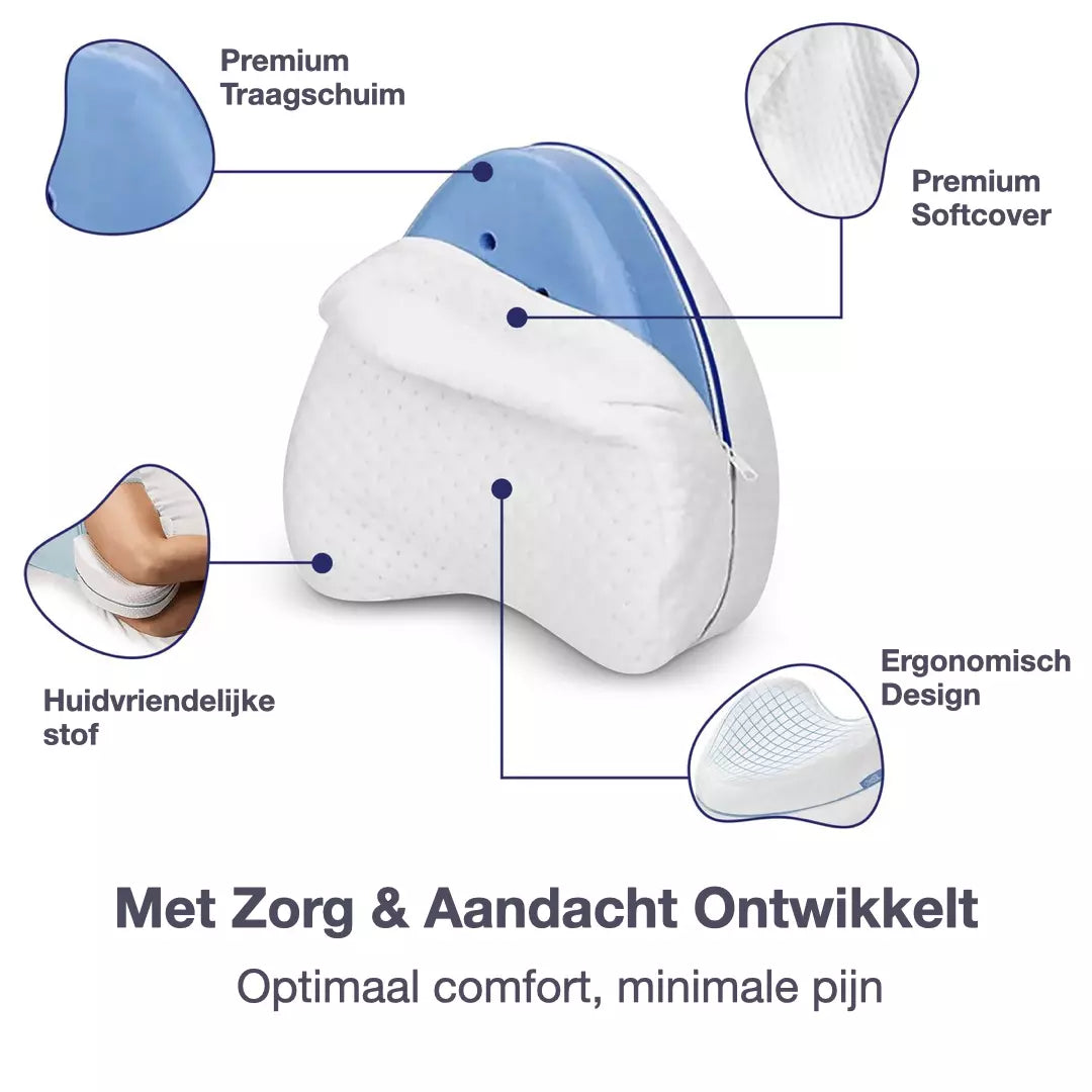 Het orthopedische kniekussen is gemaakt van hoogwaardig materiaal en gebruiksvriendelijke stof.