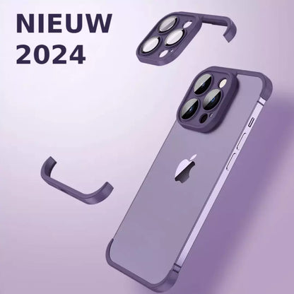 De onzichtbare Iphone hoes 2024 in de kleur paars. 